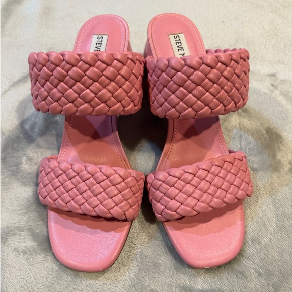 Steve Madden Pink Woven Strap Sandals - Picture 6 of 8